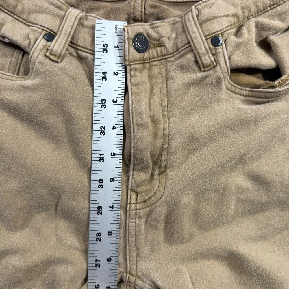 Banana Republic Mens Traveler Pants 32x34 Tan Khaki Straight Leg Stretch Cotton